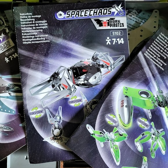 Erector Set Space Chaos Silver Force Dark Pirates 5101 5102 4100A w/ Light Sound - Picture 2 of 4